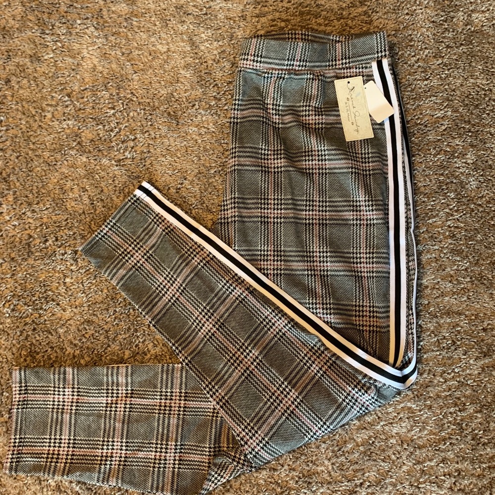 French Laundry Houndstooth Plaid Pants (plus)